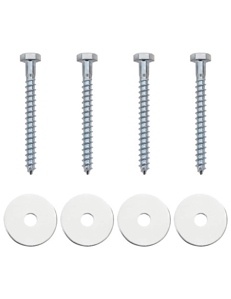 Ancora per Terra 4 pcs Argento Ø10 x 50 cm Metallo Galvanizzato