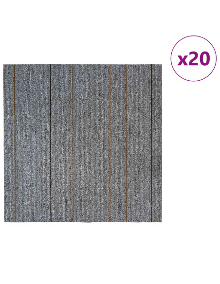 Piastrella per Tappeto Grigio chiaro con strisce 50 x 50 cm