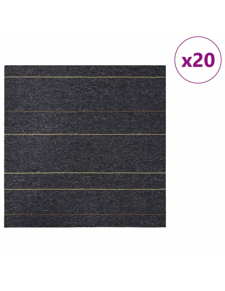 Piastrella per Tappeto Grigio scuro con strisce 50 x 50 cm
