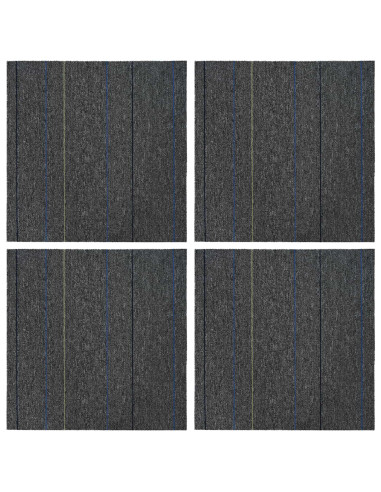 Piastrella per Tappeto Grigio Medio con Strisce 50 x 50 cm