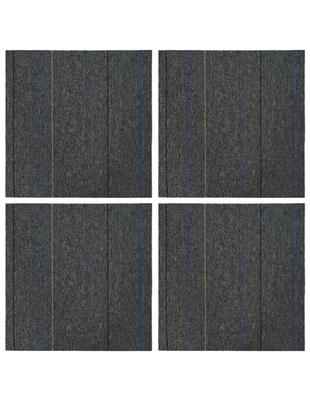 Piastrella per Tappeto Grigio Medio con Strisce 50 x 50 cm
