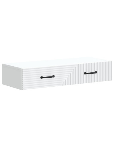 Tavolino da Parete Laterale Bianco 87,5 x 34,5 x 17 cm
