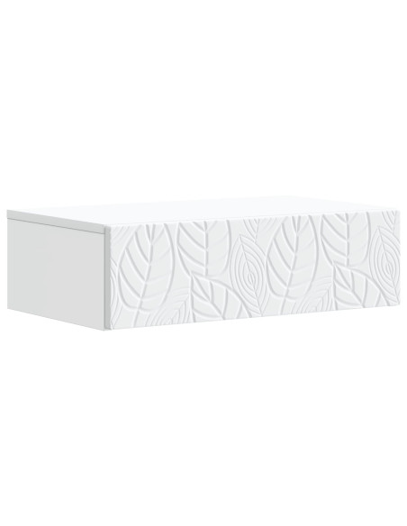 Tavolino da Parete Laterale Bianco 59 x 34,5 x 17 cm
