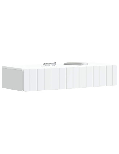 Tavolino da Parete Laterale Bianco 87,5 x 34,5 x 17 cm