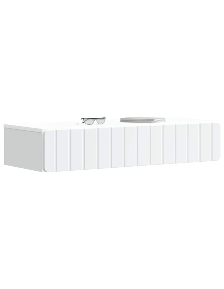 Tavolino da Parete Laterale Bianco 87,5 x 34,5 x 17 cm