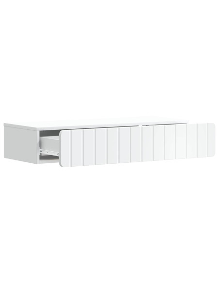 Tavolino da Parete Laterale Bianco 87,5 x 34,5 x 17 cm
