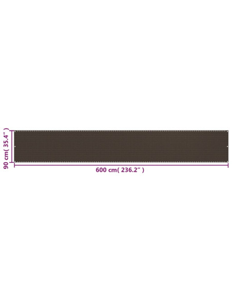 Paravento da Balcone Marrone 90x600 cm in HDPE