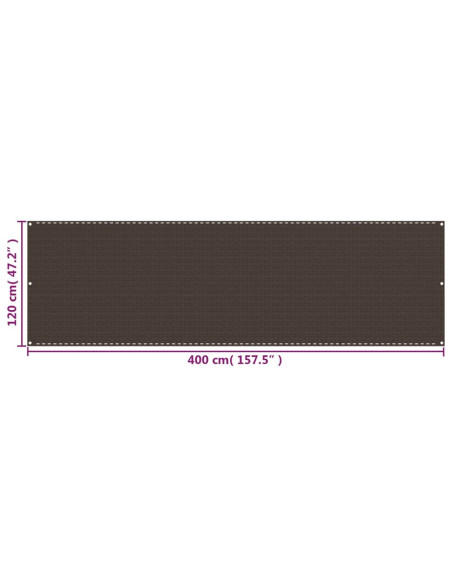Paravento da Balcone Marrone 120x400 cm in HDPE