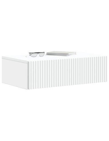 Tavolino da Parete Laterale Bianco 59 x 34,5 x 17 cm