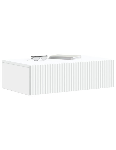 Tavolino da Parete Laterale Bianco 59 x 34,5 x 17 cm