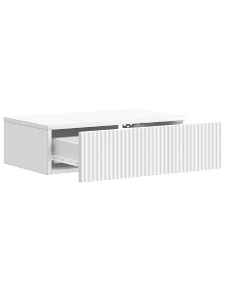 Tavolino da Parete Laterale Bianco 59 x 34,5 x 17 cm