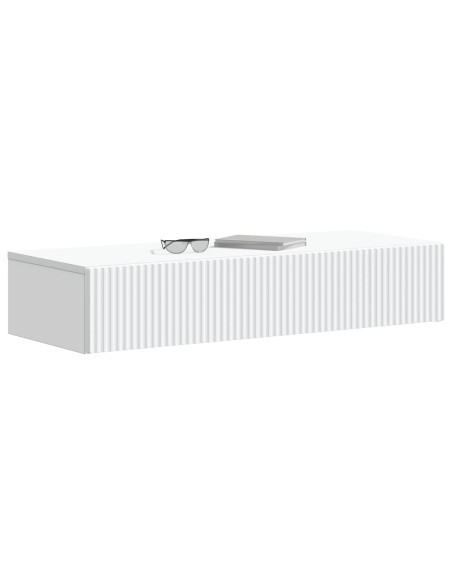 Tavolino da Parete Laterale Bianco 87,5 x 34,5 x 17 cm