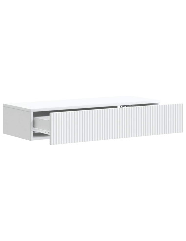 Tavolino da Parete Laterale Bianco 87,5 x 34,5 x 17 cm