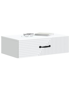 Tavolino da Parete Laterale Bianco 59 x 34,5 x 17 cm 2
