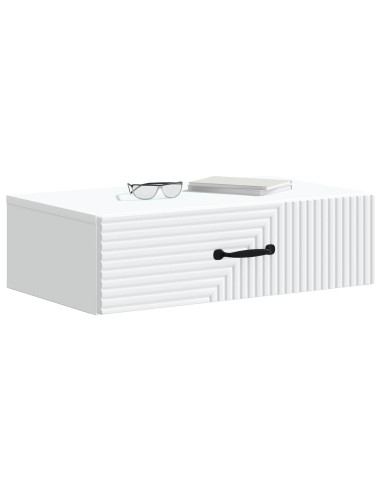 Tavolino da Parete Laterale Bianco 59 x 34,5 x 17 cm