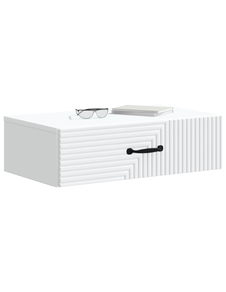 Tavolino da Parete Laterale Bianco 59 x 34,5 x 17 cm