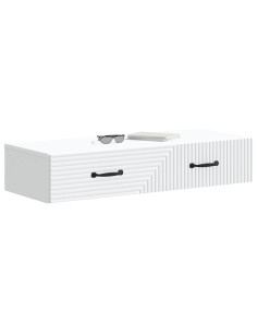 Tavolino da Parete Laterale Bianco 87,5 x 34,5 x 17 cm 2