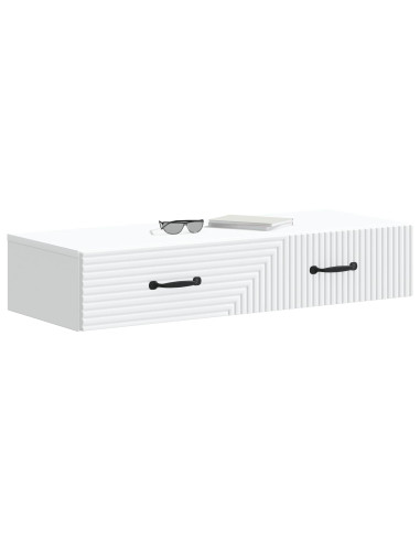 Tavolino da Parete Laterale Bianco 87,5 x 34,5 x 17 cm