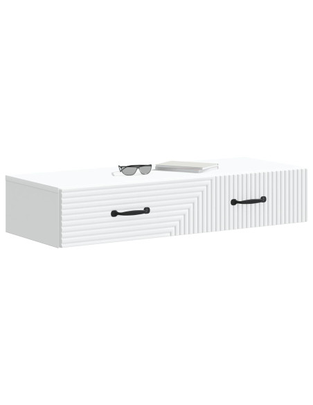 Tavolino da Parete Laterale Bianco 87,5 x 34,5 x 17 cm