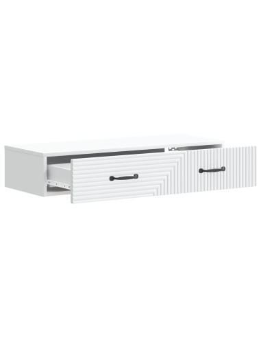 Tavolino da Parete Laterale Bianco 87,5 x 34,5 x 17 cm