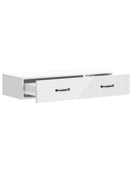 Tavolino da Parete Laterale Bianco 87,5 x 34,5 x 17 cm