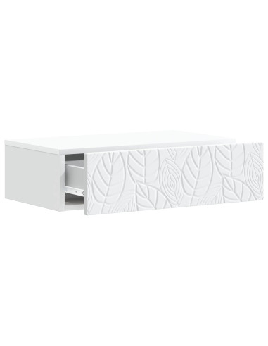 Tavolino da Parete Laterale Bianco 59 x 34,5 x 17 cm