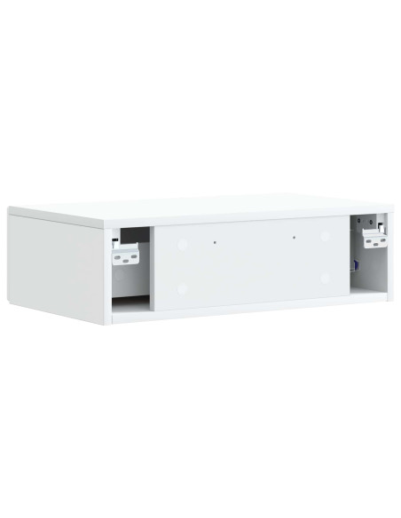 Tavolino da Parete Laterale Bianco 59 x 34,5 x 17 cm