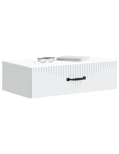 Tavolino da Parete Laterale Bianco 59 x 34,5 x 17 cm 2