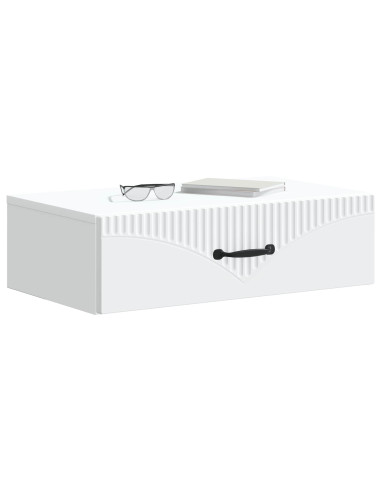 Tavolino da Parete Laterale Bianco 59 x 34,5 x 17 cm