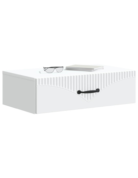 Tavolino da Parete Laterale Bianco 59 x 34,5 x 17 cm