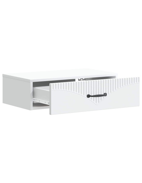 Tavolino da Parete Laterale Bianco 59 x 34,5 x 17 cm