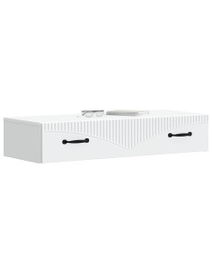 Tavolino da Parete Laterale Bianco 87,5 x 34,5 x 17 cm 2