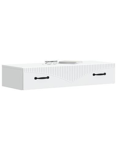 Tavolino da Parete Laterale Bianco 87,5 x 34,5 x 17 cm