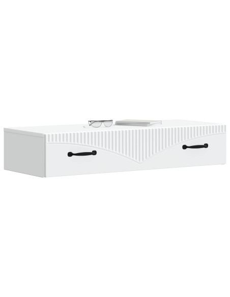 Tavolino da Parete Laterale Bianco 87,5 x 34,5 x 17 cm