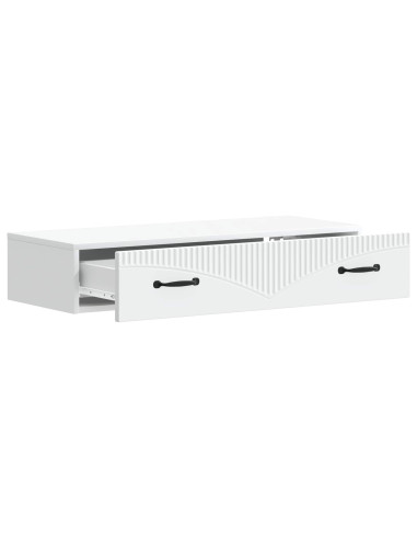 Tavolino da Parete Laterale Bianco 87,5 x 34,5 x 17 cm