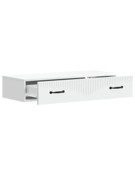 Tavolino da Parete Laterale Bianco 87,5 x 34,5 x 17 cm