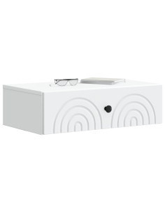 Tavolino da Parete Laterale Bianco 59 x 34,5 x 17 cm 2