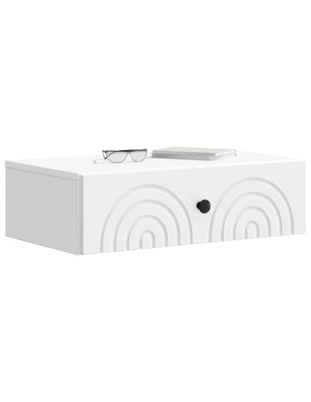 Tavolino da Parete Laterale Bianco 59 x 34,5 x 17 cm