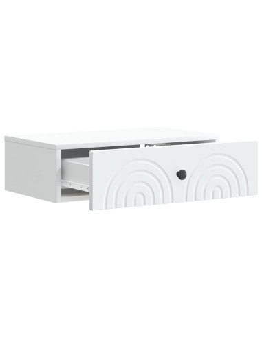 Tavolino da Parete Laterale Bianco 59 x 34,5 x 17 cm
