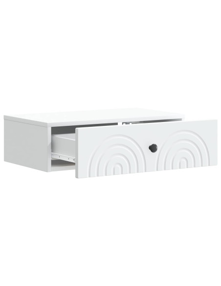 Tavolino da Parete Laterale Bianco 59 x 34,5 x 17 cm