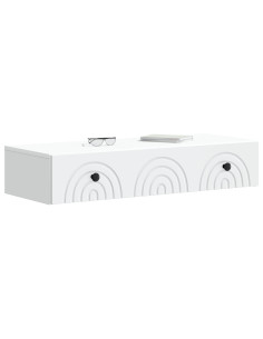 Tavolino da Parete Laterale Bianco 87,5 x 34,5 x 17 cm 2