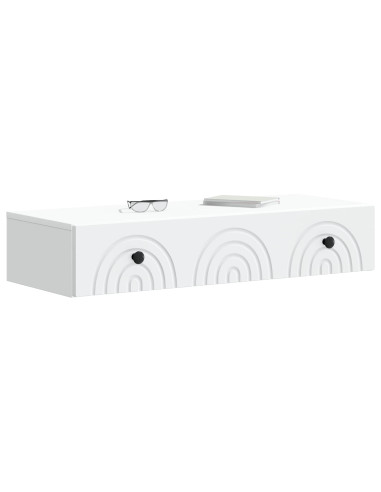 Tavolino da Parete Laterale Bianco 87,5 x 34,5 x 17 cm