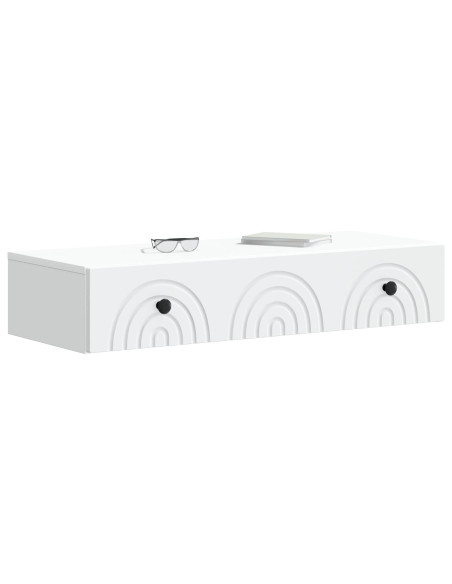Tavolino da Parete Laterale Bianco 87,5 x 34,5 x 17 cm