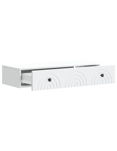 Tavolino da Parete Laterale Bianco 87,5 x 34,5 x 17 cm