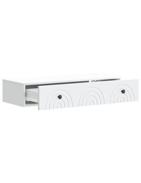 Tavolino da Parete Laterale Bianco 87,5 x 34,5 x 17 cm