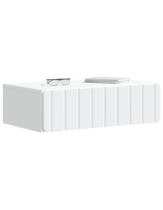 Tavolino da Parete Laterale Bianco 59 x 34,5 x 17 cm 2