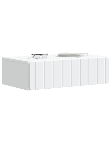 Tavolino da Parete Laterale Bianco 59 x 34,5 x 17 cm