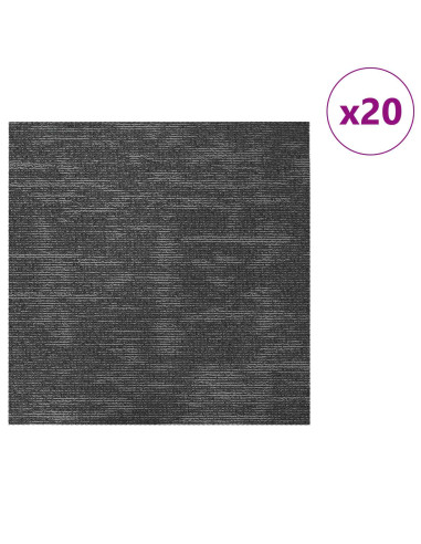 Piastrella per Tappeto Grigio Carbone 50 x 50 cm 20 pcs