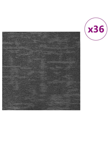 Piastrella per Tappeto Grigio Carbone 50 x 50 cm 36 pcs