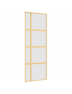 Porta Scorrevole Dorata 76x205 Vetro Smerigliato ESG Alluminio 2